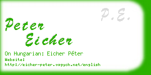 peter eicher business card