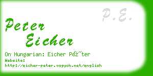 peter eicher business card
